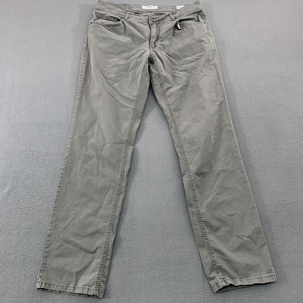 Brax Cooper Fancy Jeans Mens 34x31 Gray Regular Fit Straight Denim Pants